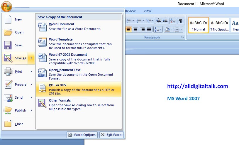 how to open a pdf link in word